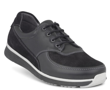 New Feet Sort snørsko m/stretch
