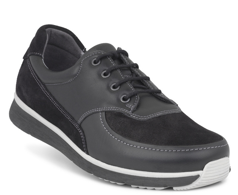 1-171-45-210-b New Feet Sort snørsko m/stretch - Billede 1