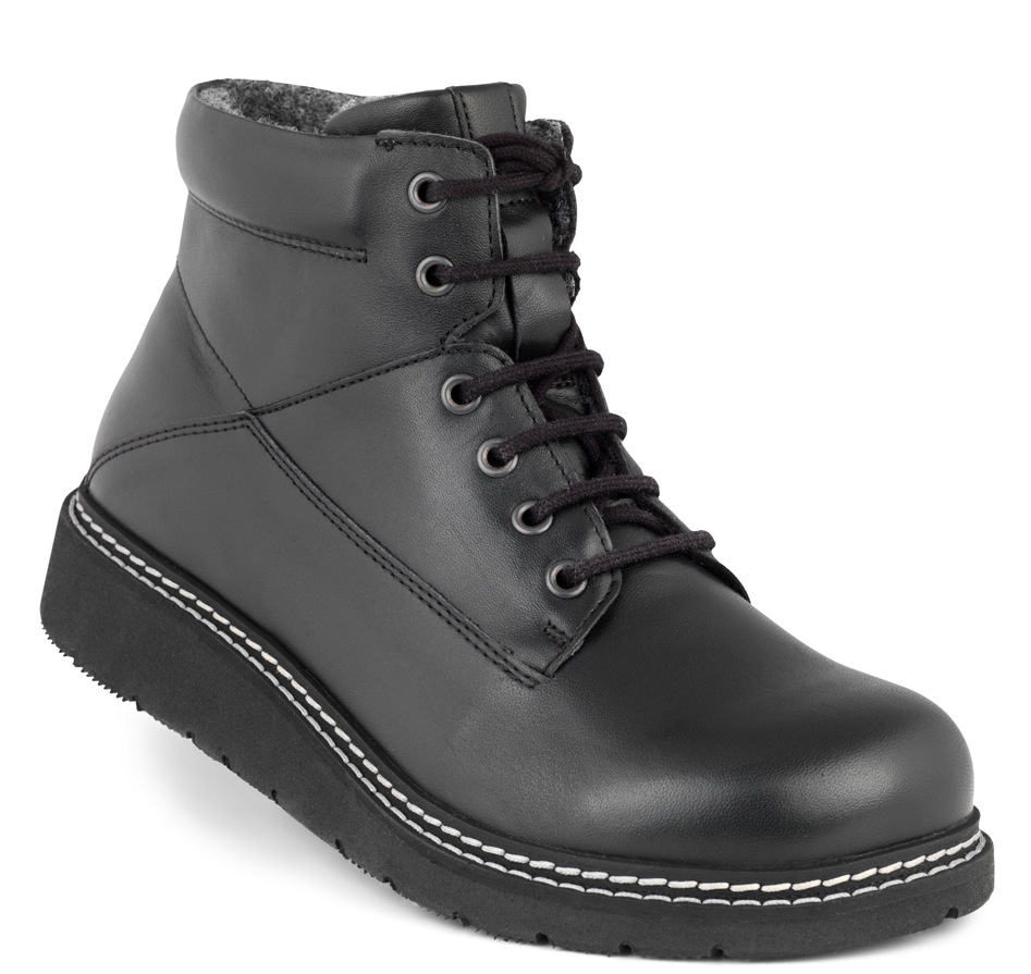 1-172-09-110-b New Feet Sort Snørestøvlet - Billede 1