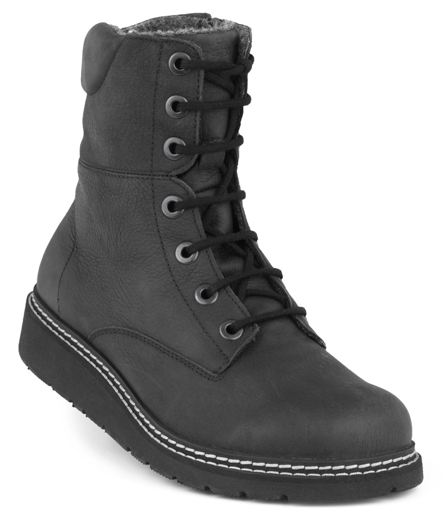 1-172-10-310-b New Feet Sort Snørestøvle - Billede 1