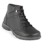 New Feet Bred Snørestøvle sort m/stretch