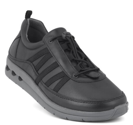 New Feet Snøresko sort Glat læder