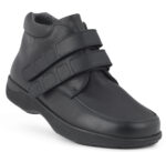New Feet Bred Herrestøvle sort m/velcro og stretch