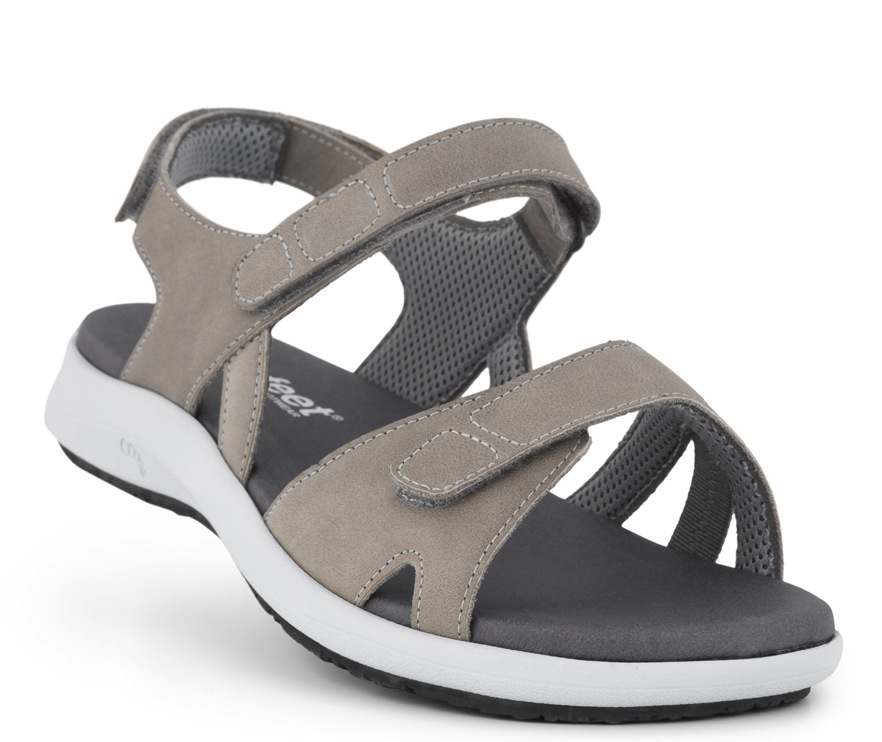 1-181-24-312_b New Feet Grå skind Sandal - Billede 1