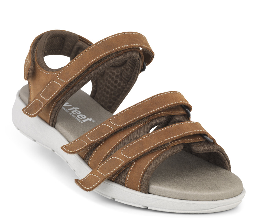 1-181-26-333-b_ New Feet Natur Sandal m/letvægtssål - Billede 1