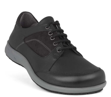 New Feet bred snøresko Sort m/stretch