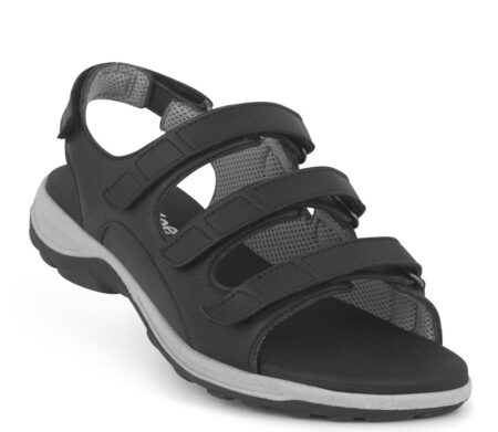 New Feet Sort Sandal Glat Læder