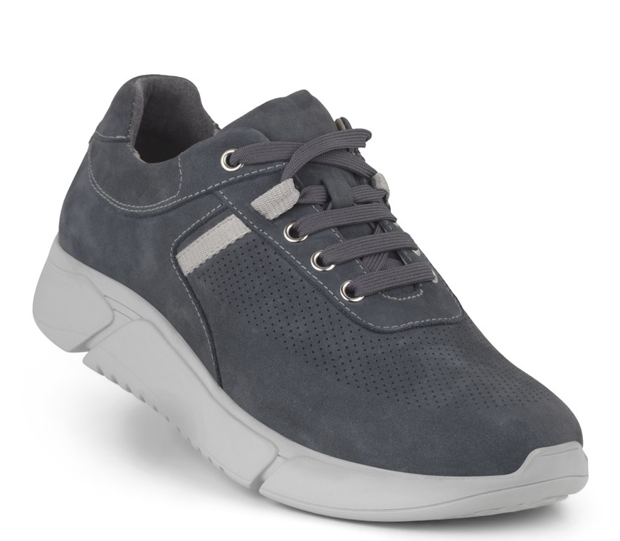 1-191-23-1542-b New Feet Gråblå Sneaker Nubuck - Billede 1