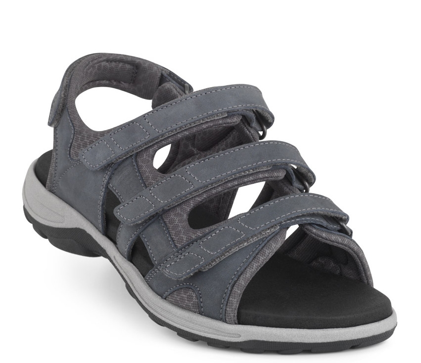 1-191-25-1542-b New Feet Gråblå Sandal Nubuck Læder - Billede 1