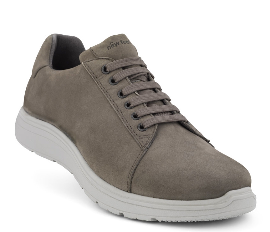 1-191-44-1512_b New Feet Grå Snøresko Nubuck - Billede 1