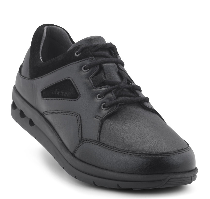 1-192-88-210_b New Feet Sort Snøresko med Stretch - Billede 1