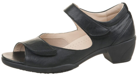 Fidelio Sort Sandal med Rem og Hælkap