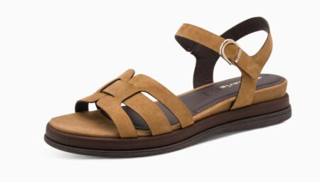 Tamaris cognac læder damesandal