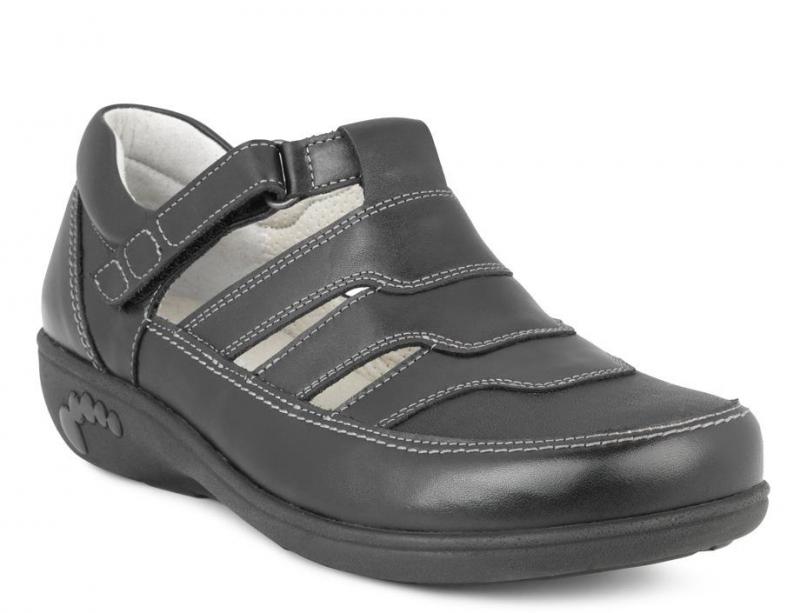 1-30n161-ps-bla-fl Sko Sort velcro/stretch - Billede 1