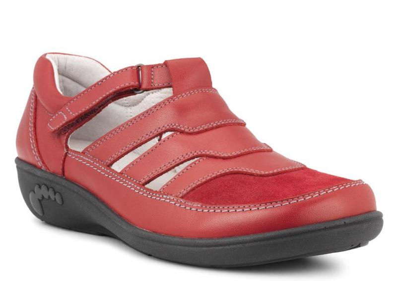 1-30n161-ps-red-fl Sko Rød velcro/stretch - Billede 1