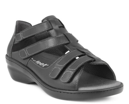 New Feet Sort sandal m/hælkappe