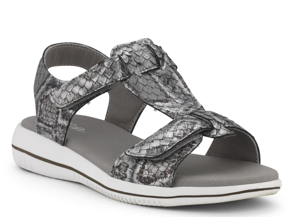 1-422001a14111_c Green Comfort Grå Sandal med Velcrorem - Billede 1