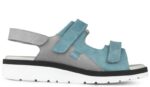 Damesandal turkis m/velcro - Billede 2