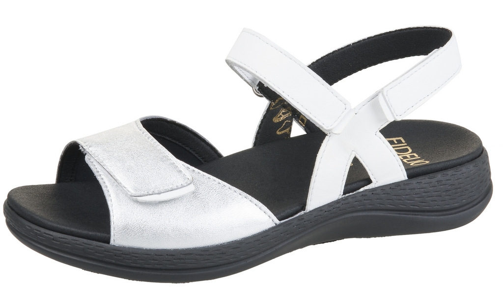 1-536006_11 Fidelio Sølv Sandal med velcroremme - Billede 1