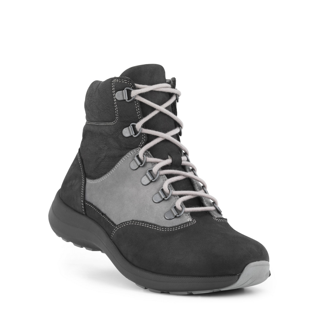 1-67n152-o-bla-fl New Feet Snørestøvle Sort skind - Billede 1