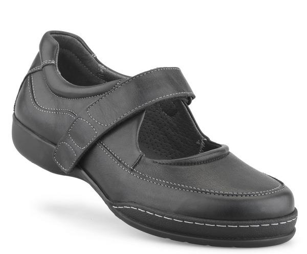 1-77n152-p-bla-fl-1 Damesko Sort m/velcro - Billede 1