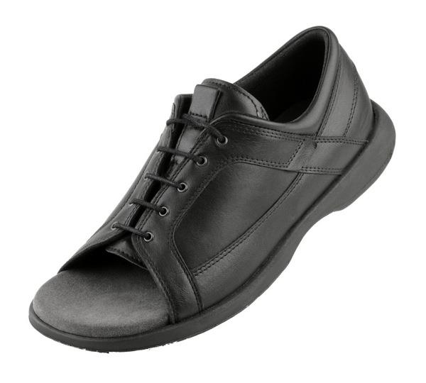 1-m9157-p2-bla-1 Sandal sort glat skind m/snøre - Billede 1