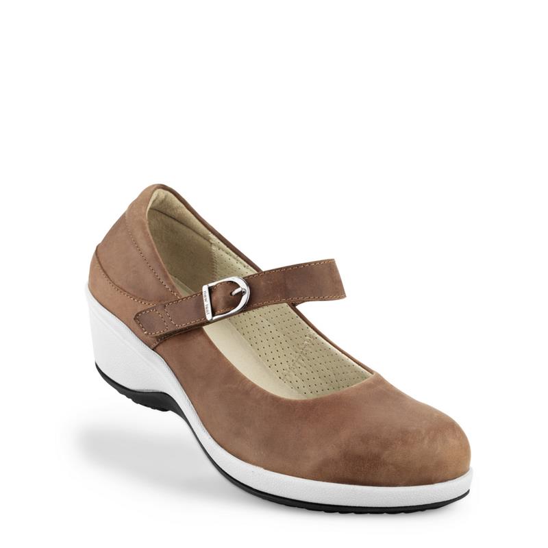 1-n10102-o-nat-fl-1 Damesko natur m/vristrem New Feet - Billede 1