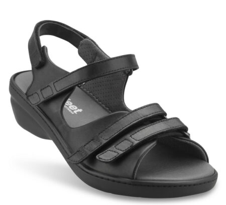 New Feet Sort Sandal glat læder