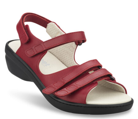 New Feet Rød Sandal glat læder