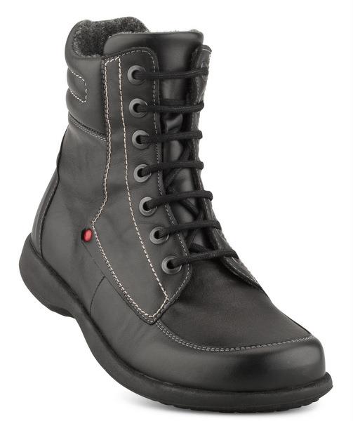 1-n10455-ps-bla-fl-1 New Feet Snørestøvle Sort m/stretch - Billede 1