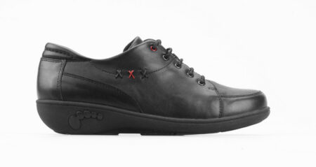 New Feet Sort Snøresko m/stretch