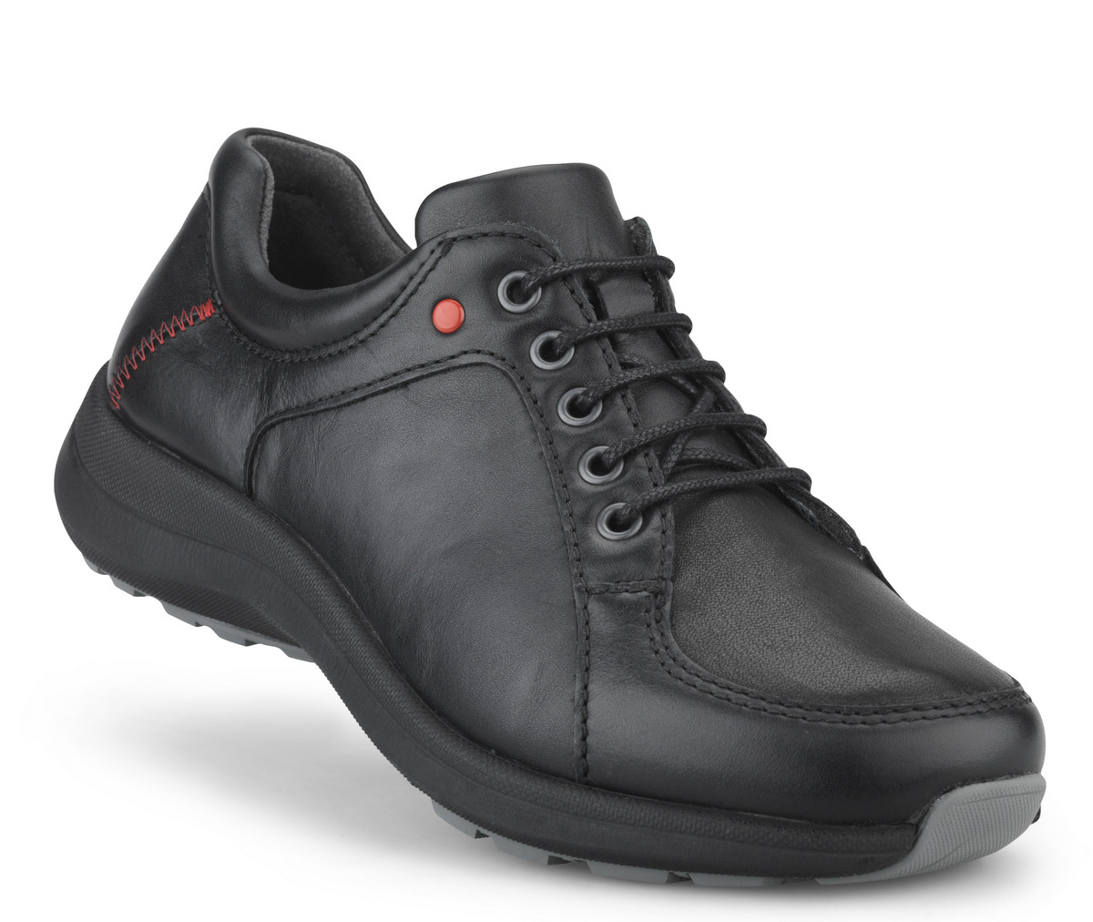 1-n9100-p-bla-fl New Feet Sort Snøresko m/stretch - Billede 1