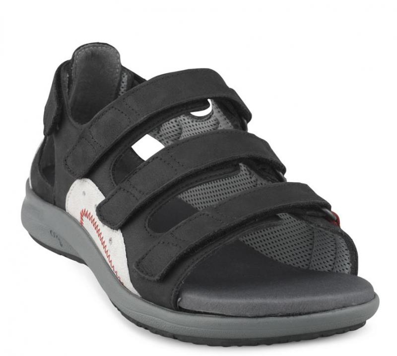 1-n9128-o-bla-fl Sandal Sort m/3 velcro - Billede 1