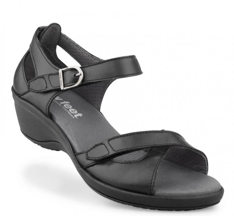 1-nf10106-sort-042 New Feet Sandal Sort m/hælkappe - Billede 1