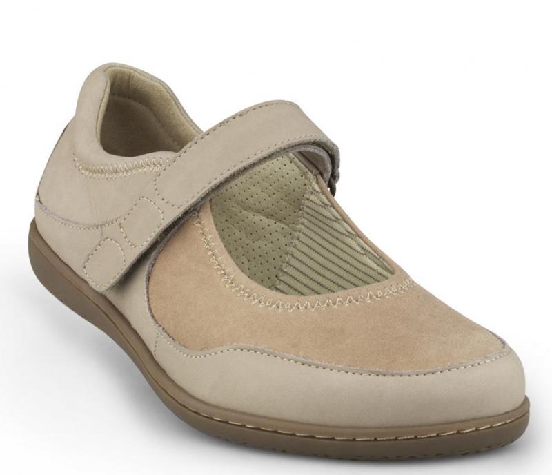 1-nf10116-sand Damesko Sand m/vristrem New Feet - Billede 1