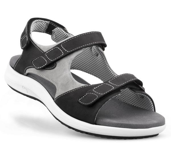 1-nf10131-sort_4-1 Sandal Sort m/2 velcro New Feet - Billede 1