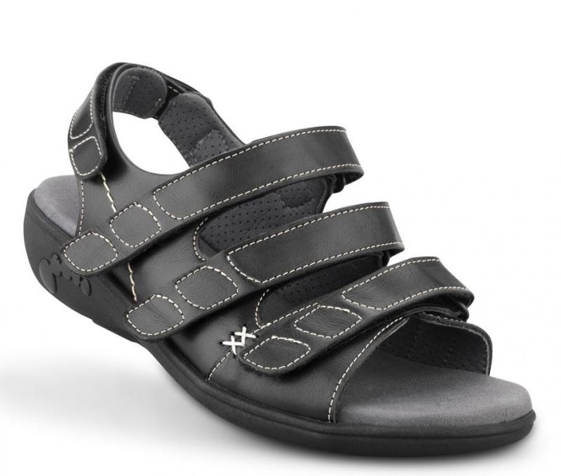 1-nf10198-1-sort New Feet Sandal Sort m/bagrem - Billede 1