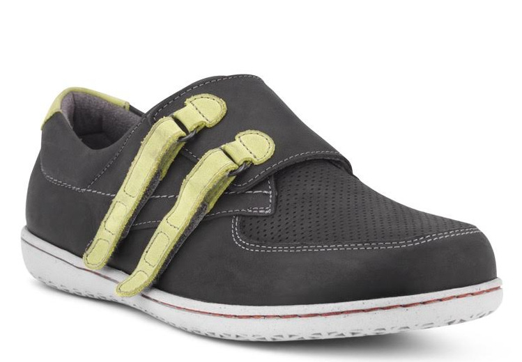 1-nf104-66 Sko Sort/Lime m/velcro - Billede 1