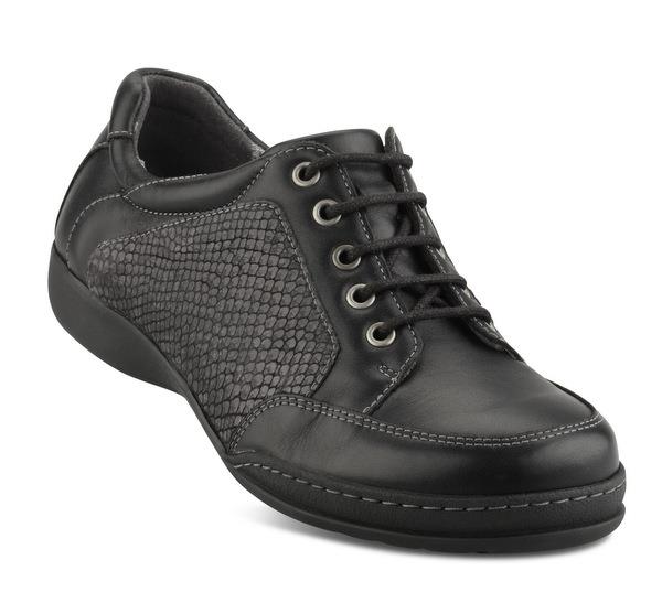 1-nf10420-sort-2 Damesko Sort m/snøre New Feet - Billede 1