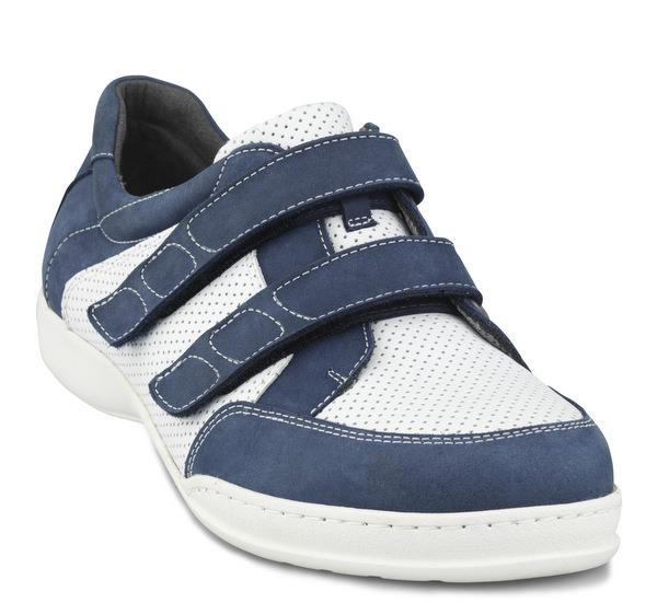 1-nf8252-hvidl-1 New Feet Hvid sko m/velcro - Billede 1