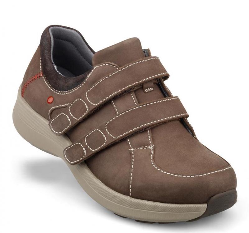 1-nf9105-brun-1 Damesko Brun m/velcro New Feet - Billede 1
