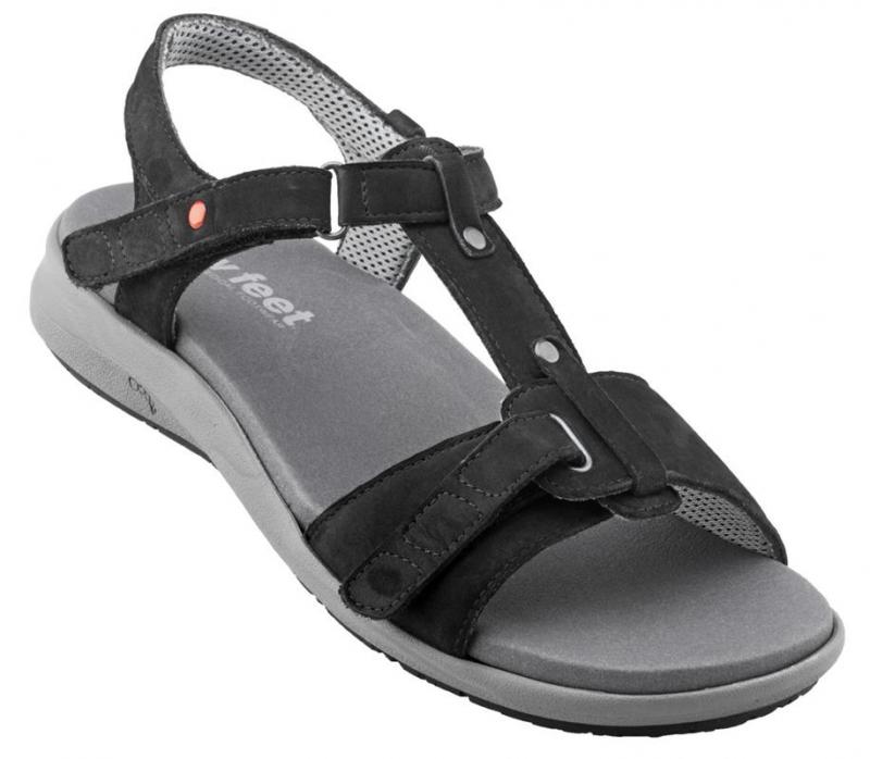 1-nf9111-sort New Feet str.42 Sandal Sort m/velcro - Billede 1