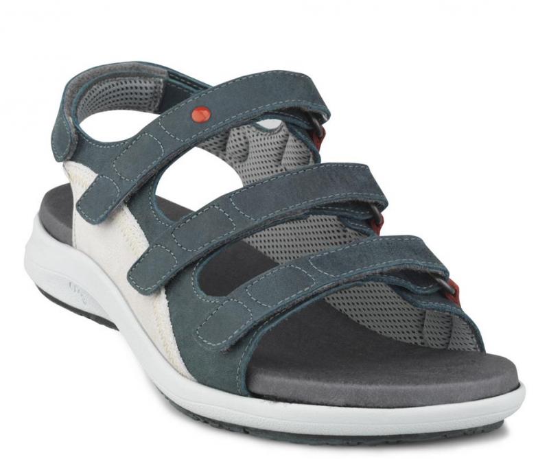 1-nf9112-petrol Damesandal Petrol m/velcro - Billede 1