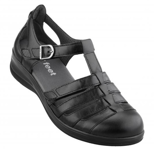 1-nf9133 Damesandal Sort lukket m/spænde - Billede 1