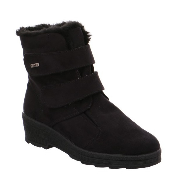 1-r2873-3 Rohde Sort Støvle Mikrovelour m/2 velcro - Billede 1