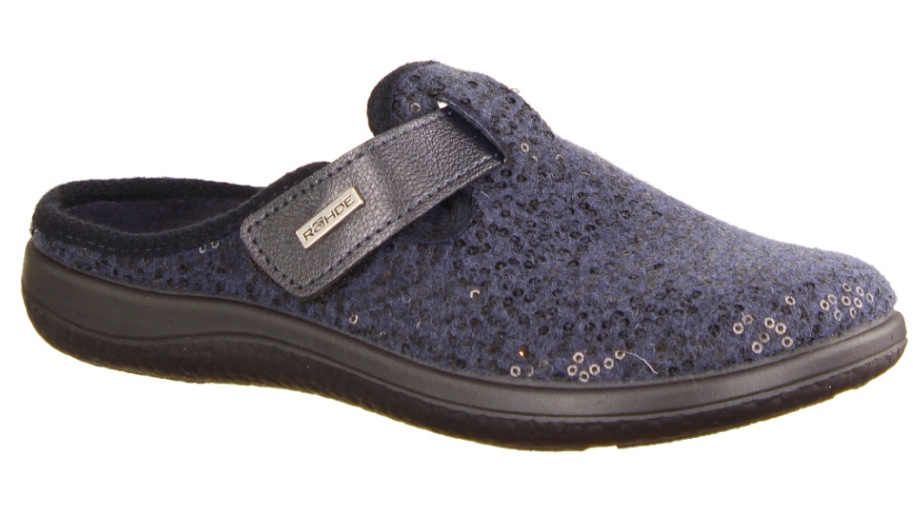 1-r6556-55 Rohde Hjemmesko Denim m/pailletter - Billede 1
