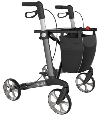 Rollator Router Koksgrå Aluminium