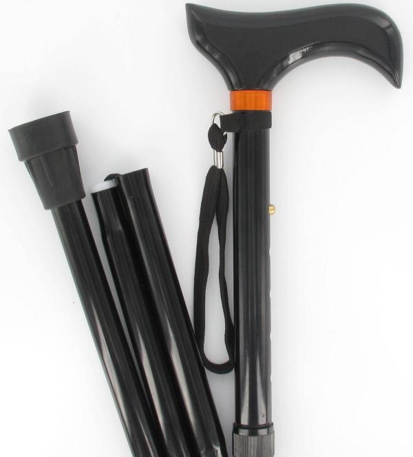 10754622_1 Rejsestok Sort foldbar m/Derby håndtag - Billede 1