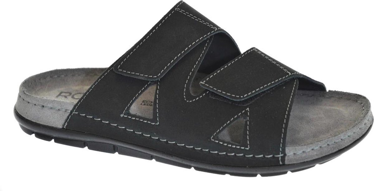 1200x614 Rohde Herresandal Sort Nappalæder - Billede 1