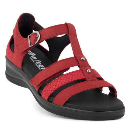 New Feet Rød Sandal med Hælkappe